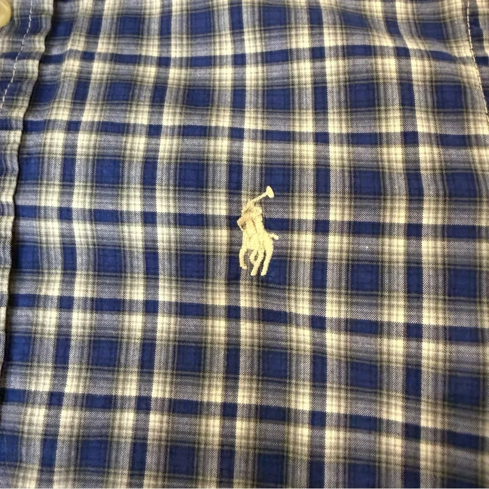 Ralph Lauren Button Down Shirt Long Sleeves Blue Plaid Boy’s Size 4